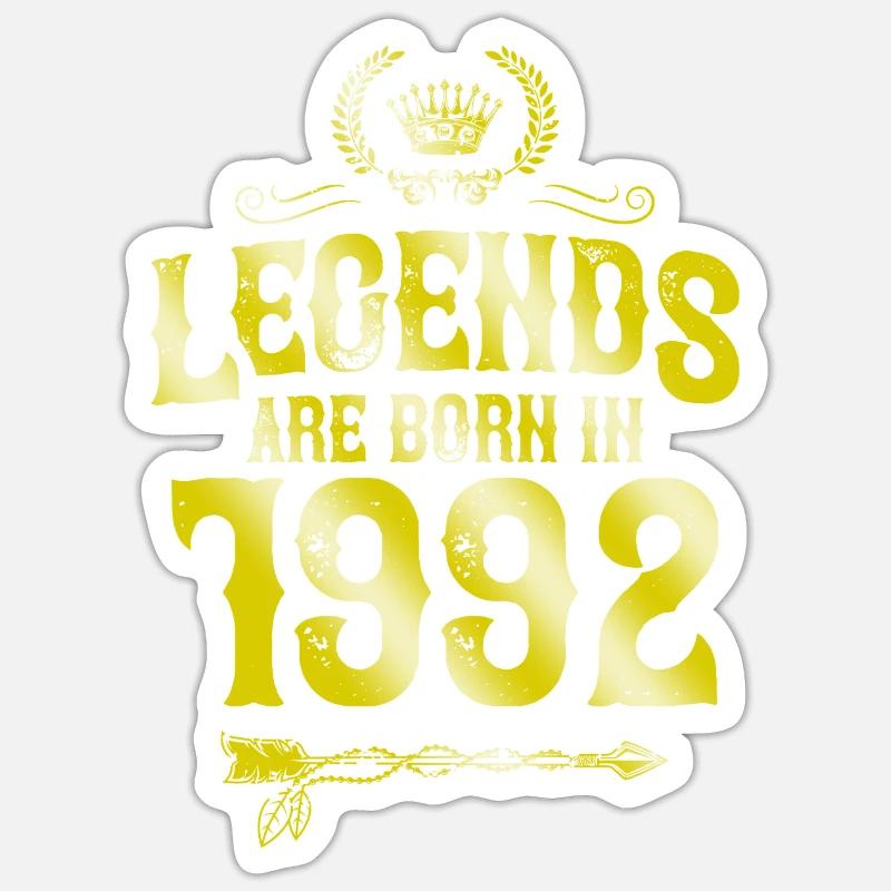 1992 légendes nées en - Sticker taille S (10 x 10 cm) - blanc mat