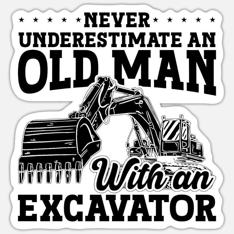 Bauarbeiter Baggerfahrer Bagger Geschenkidee Sticker Größe S (10 x 10 cm)