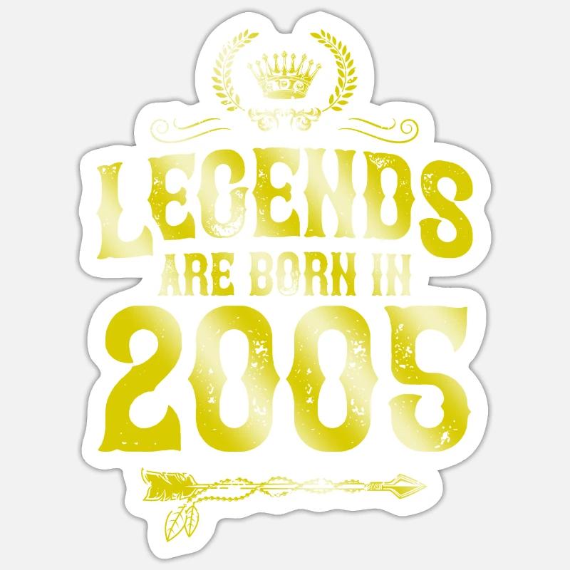 Légendes de 2005 nées en - Sticker taille S (10 x 10 cm) - blanc mat
