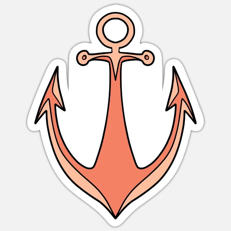 Anker - Sticker Größe S (10 x 10 cm) - Mattweiß
