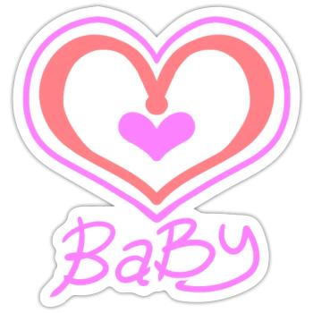 Baby Herz - Sticker Größe S (10 x 10 cm) - Mattweiß - Vorne