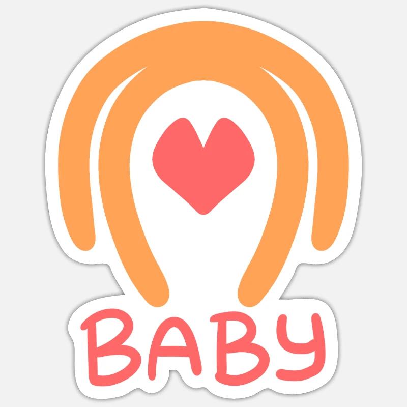 Bébé - Sticker taille S (10 x 10 cm) - blanc mat