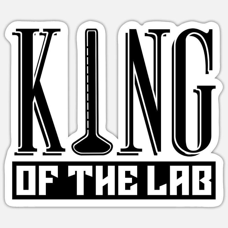 Technicien de laboratoire Lab King Science Idée cadeau - Sticker taille S (10 x 10 cm) - blanc mat