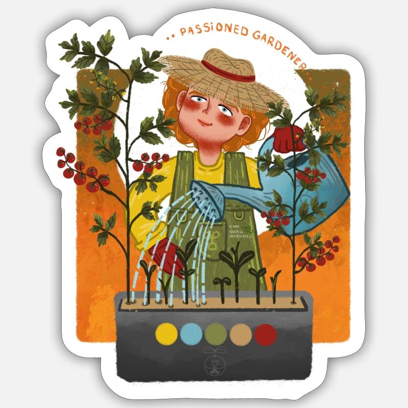 Hobby Gärtner :D - Sticker Größe S (10 x 10 cm) - Mattweiß