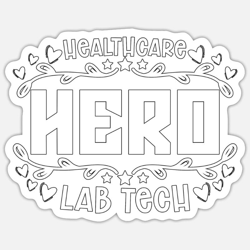 Lab Technician Lab Hero Science Gift Sticker size S (10 x 10 cm)