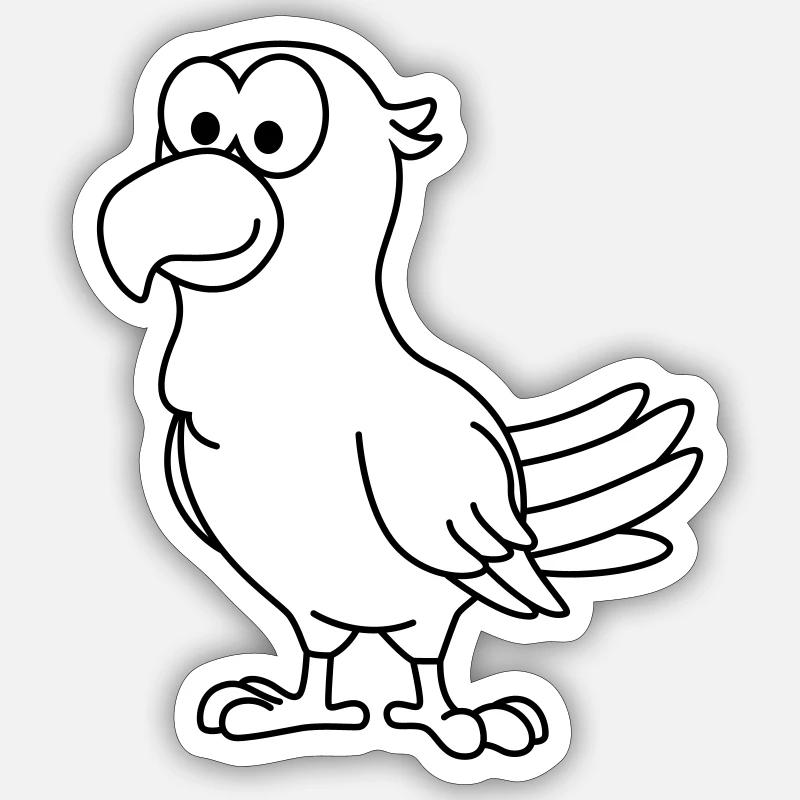 Papagai Comic Tier Sticker Größe S (10 x 10 cm)