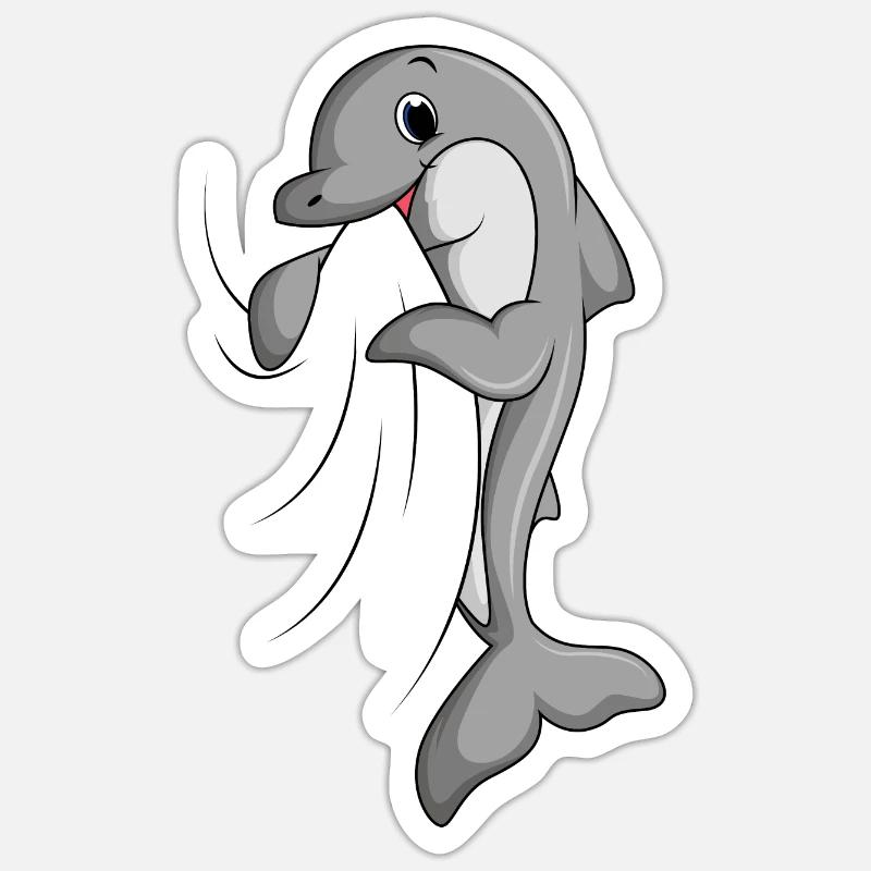 Dolphin - Sticker size S (10 x 10 cm) - white matte