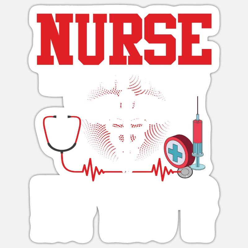 Aider l’infirmière - Sticker taille S (10 x 10 cm) - blanc mat