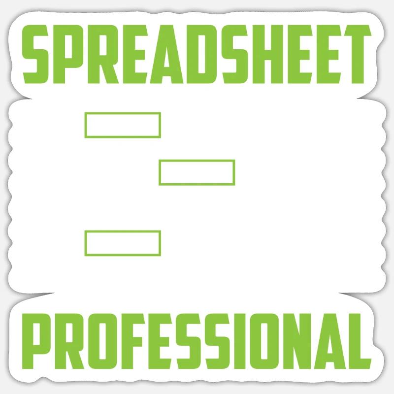 Spreadsheet Profi Arbeit Tabelle Buchhalter Sticker Größe S (10 x 10 cm)