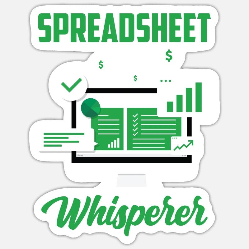 Spreadsheet Flüsterer Tabelle Buchhalter Arbeit Sticker Größe S (10 x 10 cm)