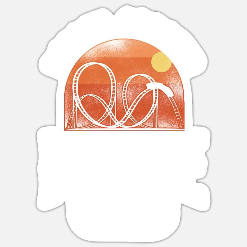 Roller Coaster Vintage Roller - Sticker Größe S (10 x 10 cm) - Mattweiß