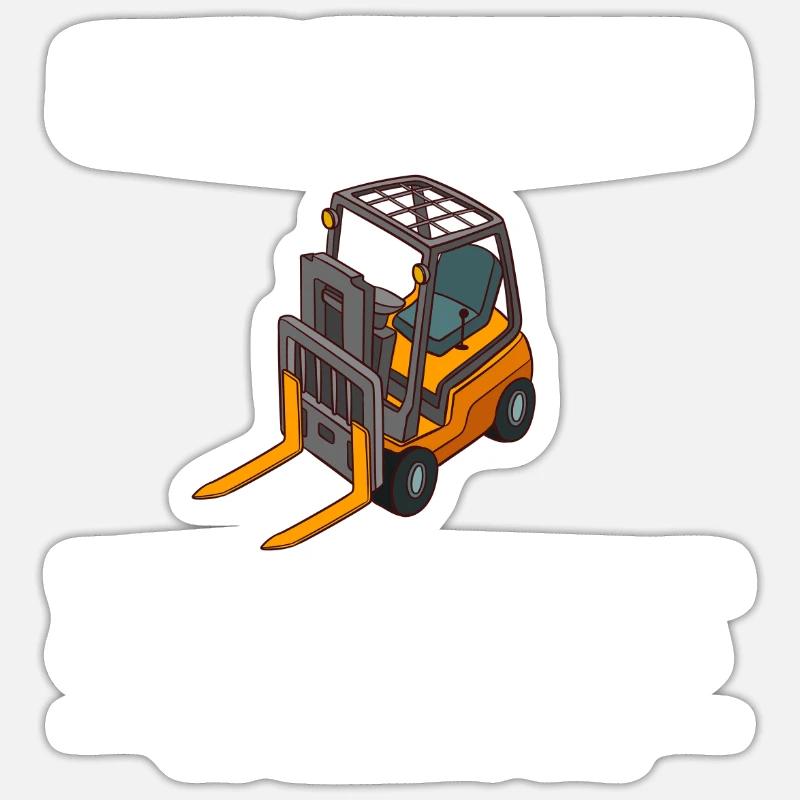 Conducteur de chariot élévateur Élévateur - Sticker taille S (10 x 10 cm) - blanc mat