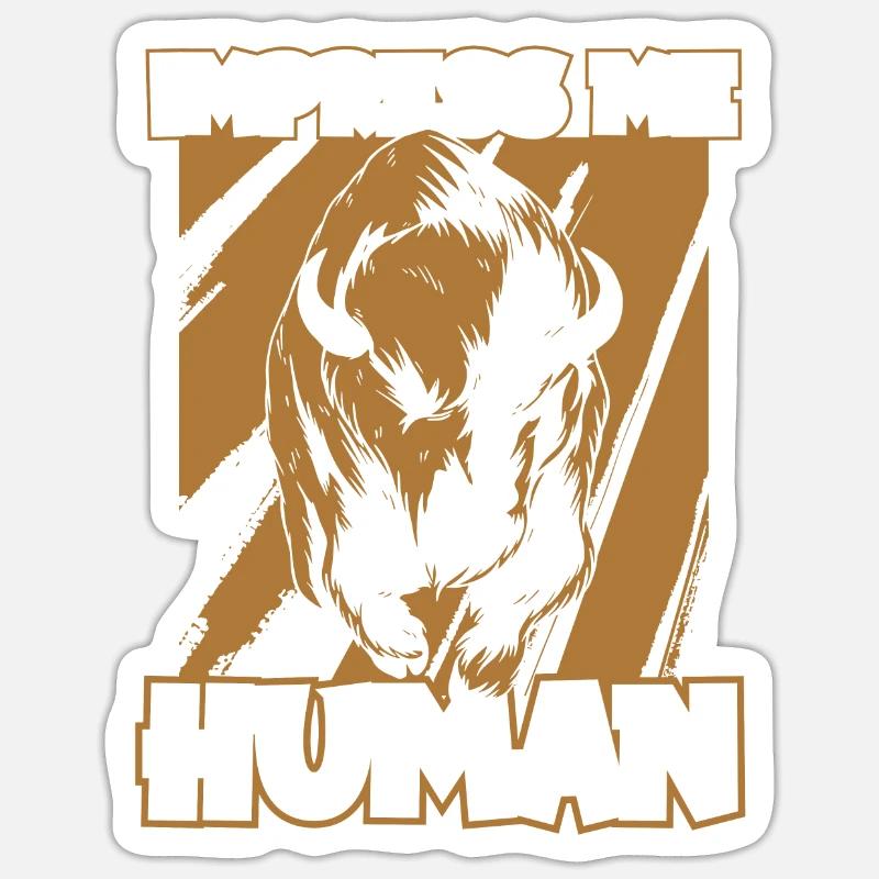 Bison d’Amérique Buffalo - Sticker taille S (10 x 10 cm) - blanc mat