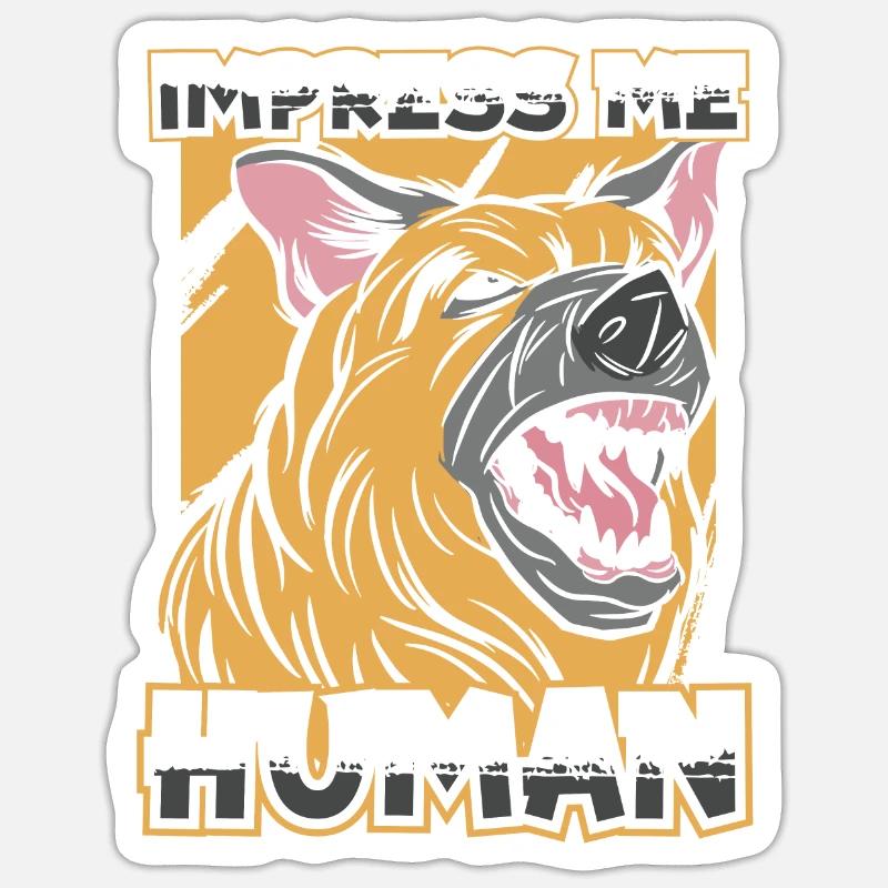 Deutscher Schäferhund German Shepherd - Sticker Größe S (10 x 10 cm) - Mattweiß