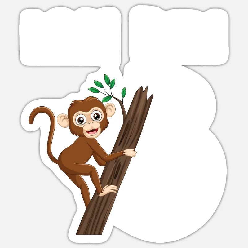 3.Geburtstag Affe Geburtstagsparty Geschenk Sticker Größe S (10 x 10 cm)