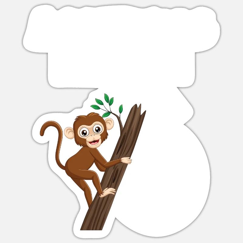 6.Geburtstag Affe Geburtstagsfeier Geschenk Sticker Größe S (10 x 10 cm)