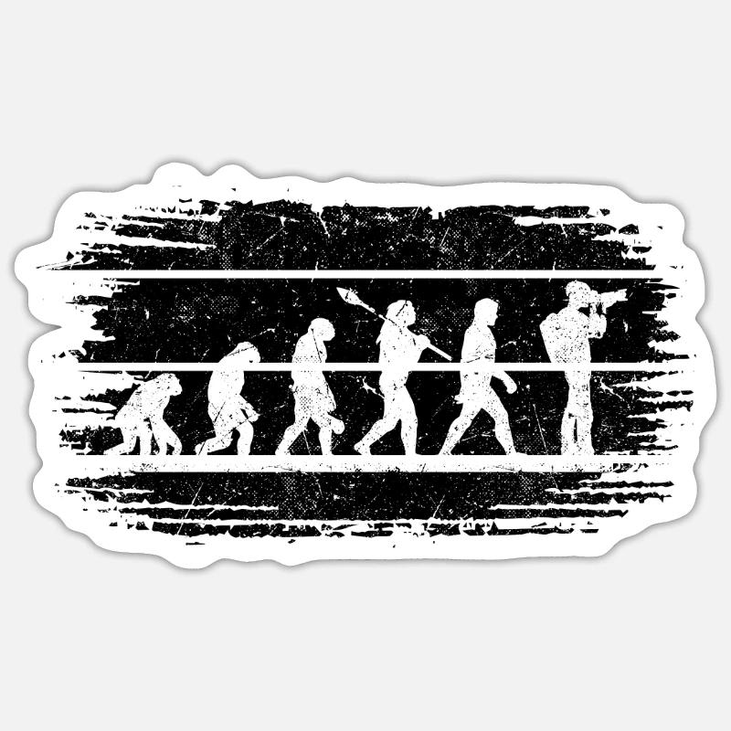 Fotografie Evolution Fotografie Evolutionsfotograf - Sticker Größe S (10 x 10 cm) - Mattweiß