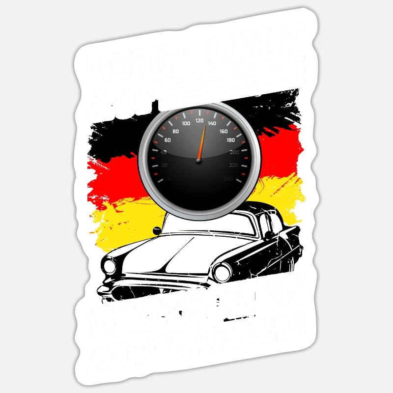 Autobahn Tempolimit Tempolimit Auf Deutschen - Sticker Größe S (10 x 10 cm) - Mattweiß