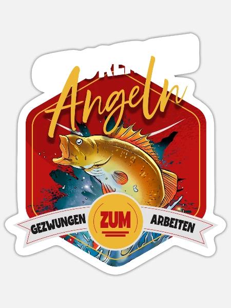 Angeln Angler - Sticker Größe S (10 x 10 cm) - Mattweiß