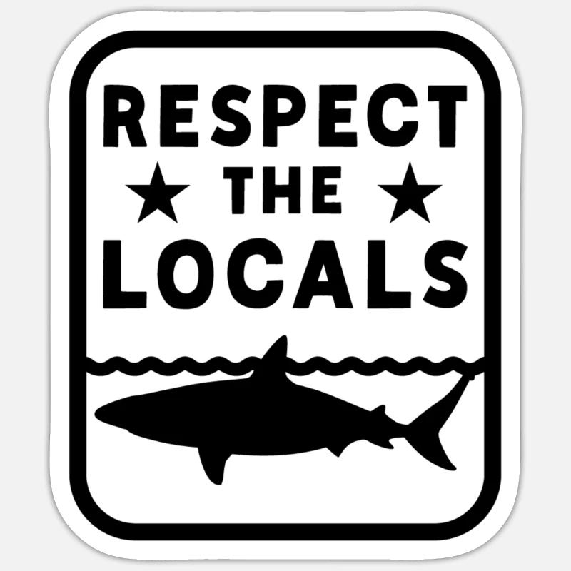 Requin Grand Requin Blanc Requin Mégalodon Requin Marteau Requin - Sticker taille S (10 x 10 cm) - blanc mat
