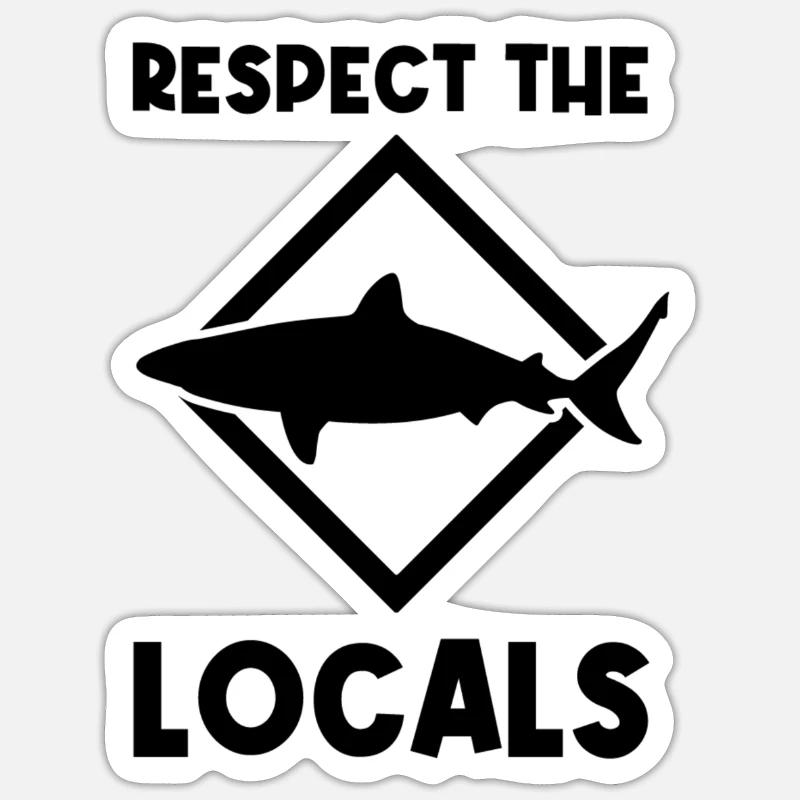 Requin Grand Requin Blanc Requin Mégalodon Requin Marteau Requin - Sticker taille S (10 x 10 cm) - blanc mat