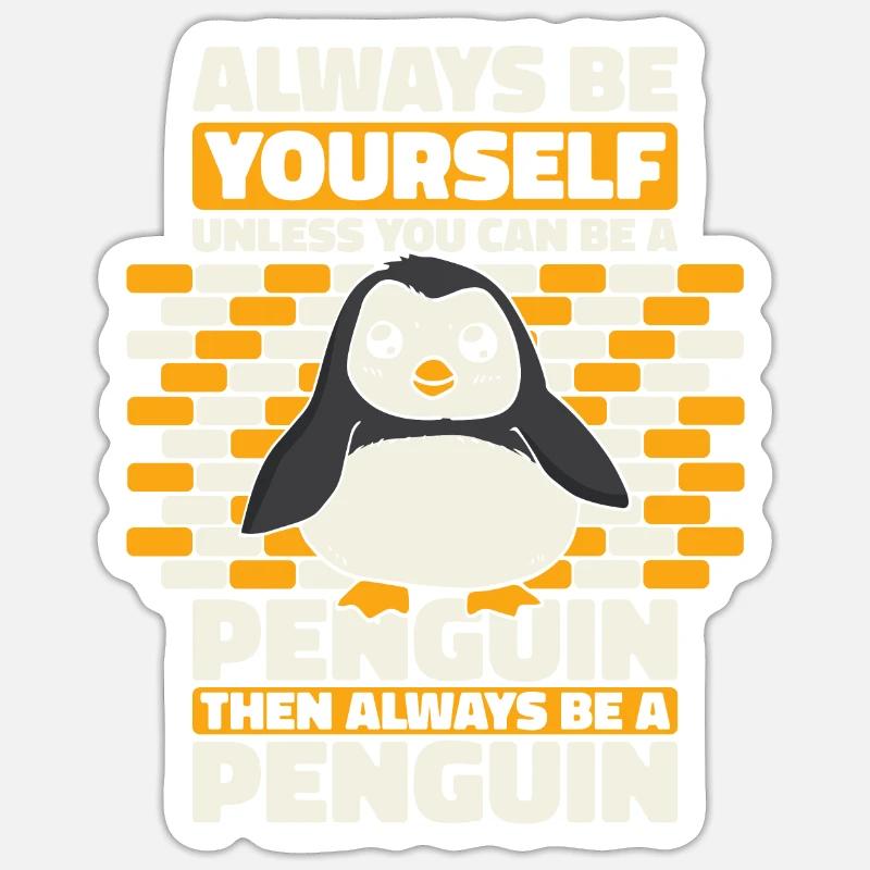 Pinguin - Sticker Größe S (10 x 10 cm) - Mattweiß