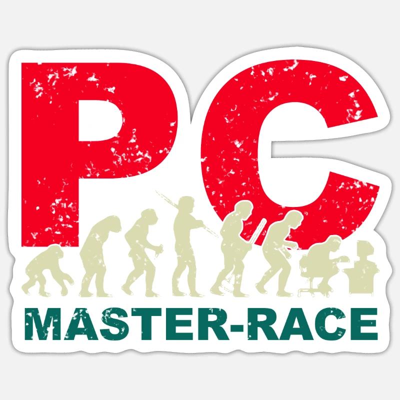 PC Master-race Funny Evolution Graphics for Gamers Sticker size S (10 x 10 cm)