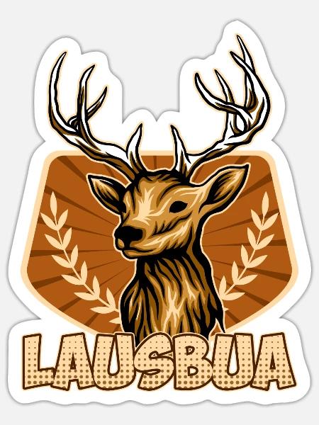 Lausbub Lausbube Bayern Herren Trachten - Sticker Größe S (10 x 10 cm) - Mattweiß