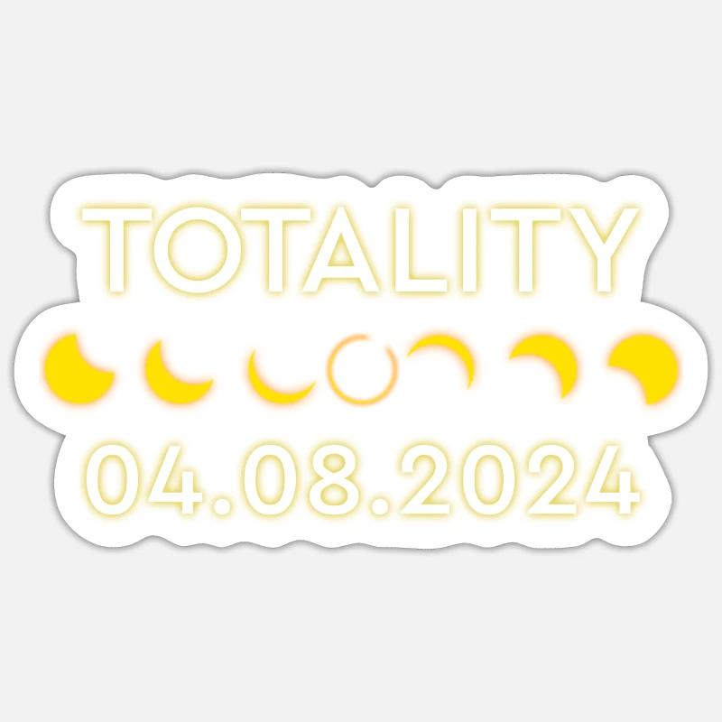 Total Solar Eclipse Totalit�t 04.08.24 Gesamtheit Sticker Größe S (10 x 10 cm)