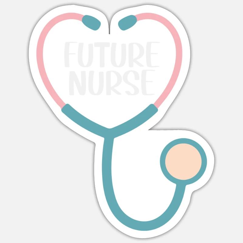 Future Nurse - Sticker size S (10 x 10 cm) - white matte