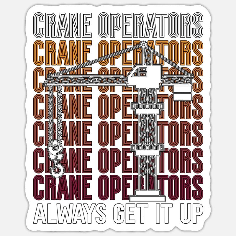 Construction Worker Crane Crane Driver Crane Operator Gift Sticker size S (10 x 10 cm)