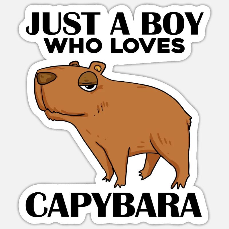 Capybara Boy - Sticker size S (10 x 10 cm) - white matte