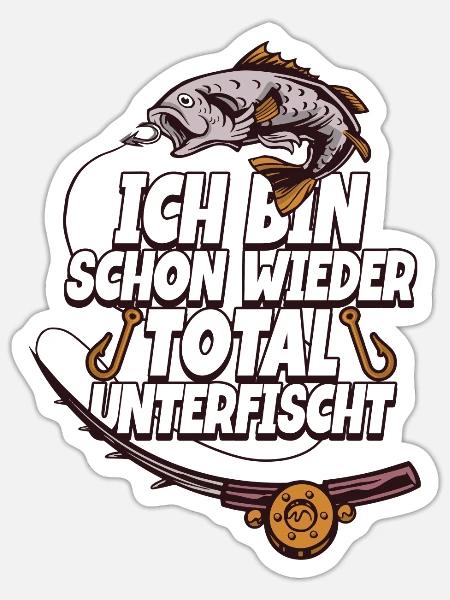 Angeln Angler - Sticker Größe S (10 x 10 cm) - Mattweiß