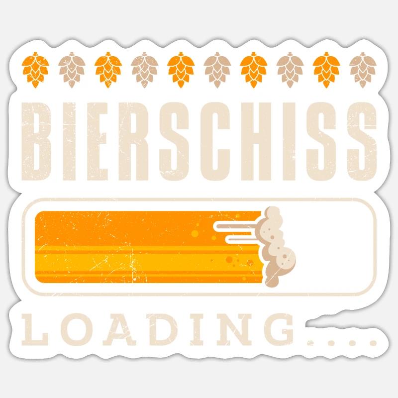 Bierschiss loading - Sticker Größe S (10 x 10 cm) - Mattweiß
