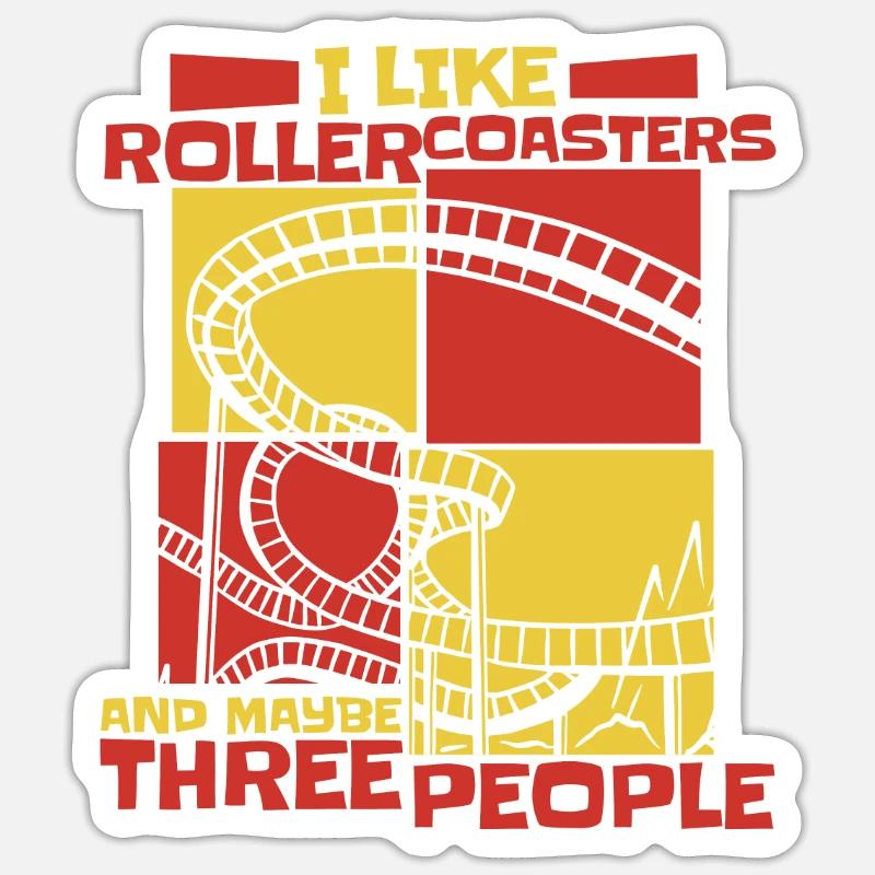 Roller Coaster Roller Coasters Amusement Park - Sticker size S (10 x 10 cm) - white matte