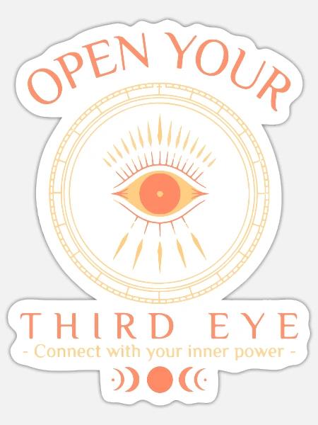 "Öffne dein drittes Auge" Mystisches spirituelles Erwachen - Sticker Größe S (10 x 10 cm) - Mattweiß