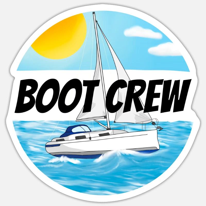 Boot crew Motorboot Sticker Größe S (10 x 10 cm)