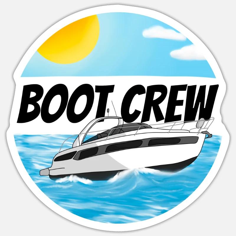 Boot crew Motorboot Sticker Größe S (10 x 10 cm)