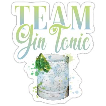 Team Gin Cocktail für Barkeeper - Sticker Größe S (10 x 10 cm) - Mattweiß - Vorne