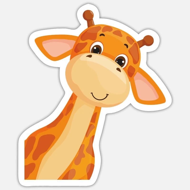 girafe - Sticker taille S (10 x 10 cm) - blanc mat