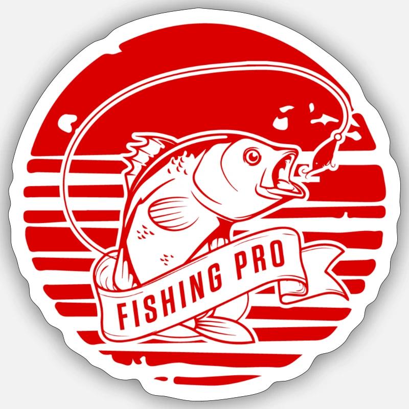 Pêche Pro - Sticker taille S (10 x 10 cm) - blanc mat