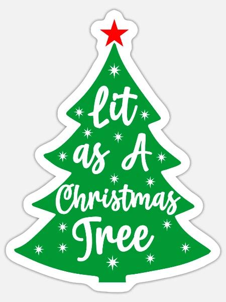 Beleuchtet wie ein Weihnachtsbaum Norwegermuster - Sticker Größe S (10 x 10 cm) - Mattweiß