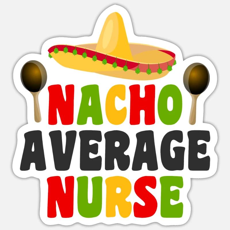 Nacho Infirmière moyenne - Sticker taille S (10 x 10 cm) - blanc mat