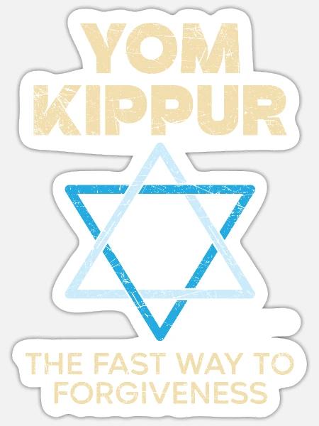 Jom Kippur Der schnellste Weg zur Vergebung Jüdisch - Sticker Größe S (10 x 10 cm) - Mattweiß