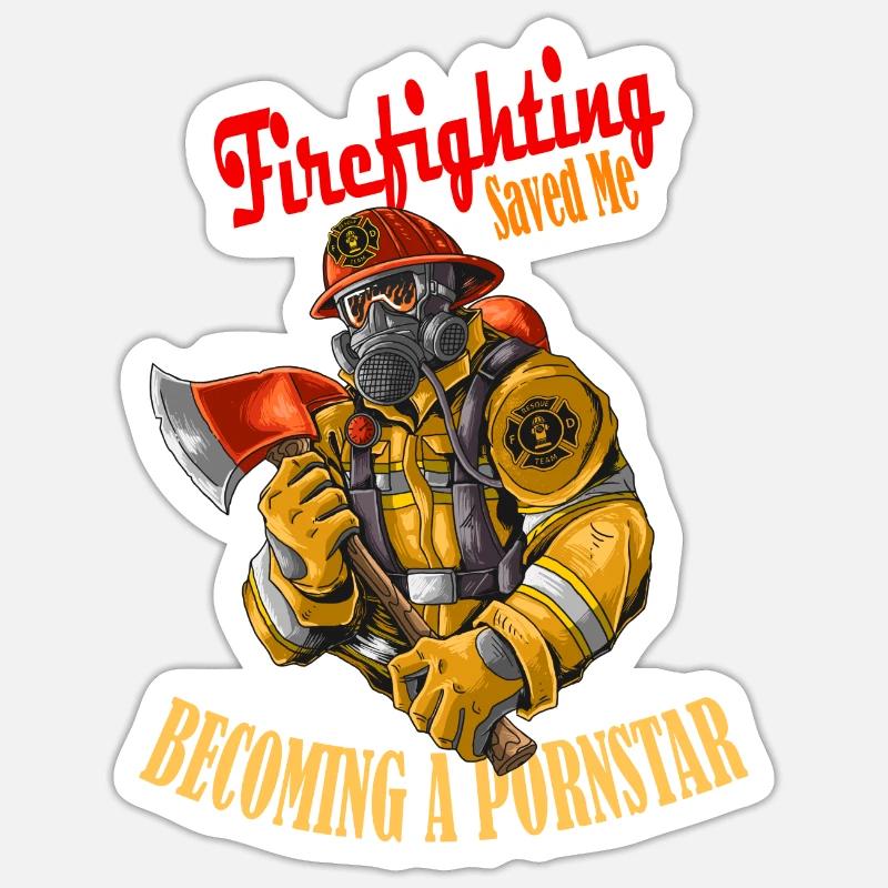 Firefighting saved me - Sticker size S (10 x 10 cm) - white matte