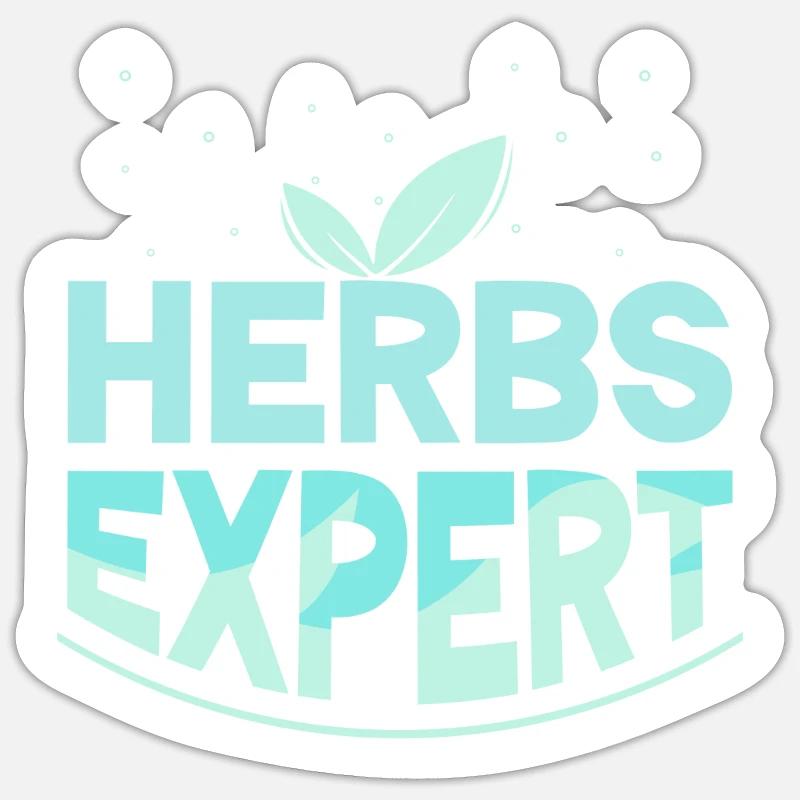 Kräuterexperte Kräuter Kraut Kräutergarten - Sticker Größe S (10 x 10 cm) - Mattweiß