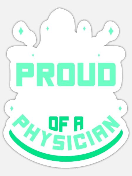 Stolzer Vater Eines Arztes Mediziner Doktor Arzt - Sticker Größe S (10 x 10 cm) - Mattweiß