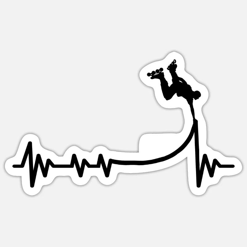 Inline-Skating Rollerskates Inline-Skater - Sticker Größe S (10 x 10 cm) - Mattweiß