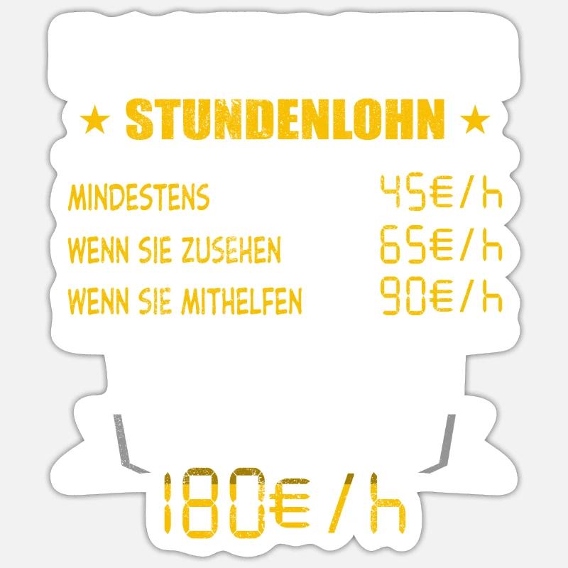 Bootsbauer Stundenlohn Schiffsbauer Sticker Größe S (10 x 10 cm)