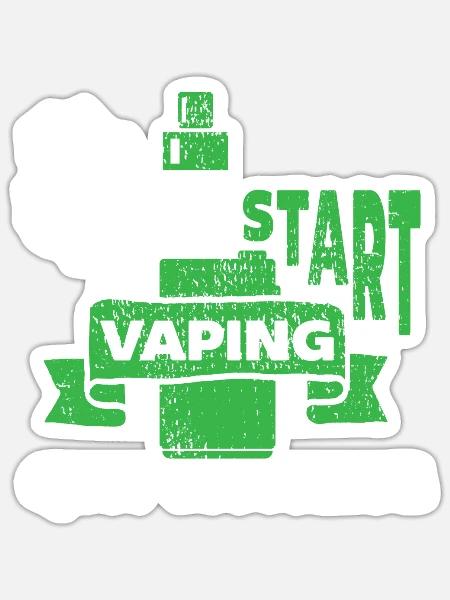 E-Zigarette E-Shisha Dampf Liquid - Sticker Größe S (10 x 10 cm) - Mattweiß